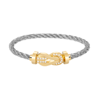 [
Bluetears-Jewels]CHANCE LARGE 8 FIGURE BUCKLE HALF DIAMOND BRACELET GOLD