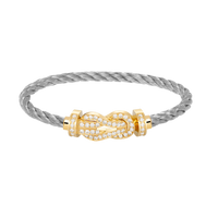 [
Bluetears-Jewels]CHANCE LARGE 8 FIGURE BUCKLE FULLDIAMOND BRACELET GOLD