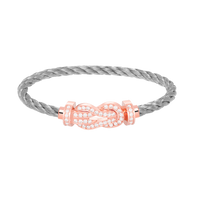 [
Bluetears-Jewels]CHANCE LARGE 8 FIGURE BUCKLE FULL DIAMOND BRACELET ROSE GOLD