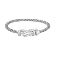 [ブルージュエルズ]チャンス ラージ 8桁バックル フルダイヤモンドブレスレット シルバー