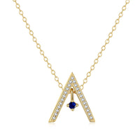 [Blue Jewels]Sparkling "A" Shape Necklace