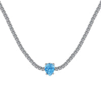 [Blue Jewels]1.0 carat Unique Pear Cut Tennis Necklace