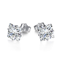 [Blue Jewels]Stylish Shiny Square Center Stone Stud Earrings