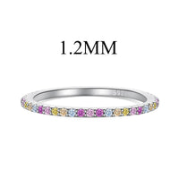 [Blue Jewels]Ornate Colorful Round Cut Tennis Ring