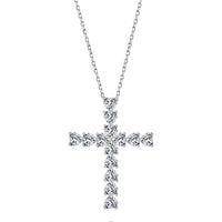 [Blue Jewels]Radiant Cross Shape Necklace