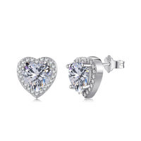 [Blue Jewels]Sparkling Heart Shape Lover Earrings