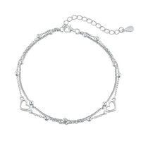 [Blue Jewels]Dainty Double Layer Love Heart Bracelet