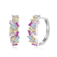 [Blue Jewels]Dazzling Colorful Emerald Cut Daily Earrings