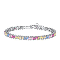 [Blue Jewels]Ornate Sparkling Multi Cut Party Bracelet