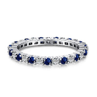 [Blue Jewels]Exquisite Colorful Round Cut Tennis Ring