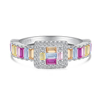 [Blue Jewels]Exquisite Colorful Radiant Cut Party Ring