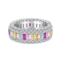 [Blue Jewels]Dainty Colorful Radiant Cut Daily Ring