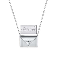 [Blue Jewels]Envelope Heart Shape Mother's Day Necklace