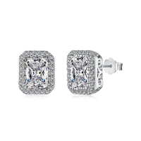 [Blue Jewels]1.0 Carat Luxurious Dainty Emerald Cut Daily Earrings
