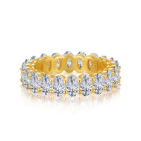 [Blue Jewels]Ornate Oval Cut Tennis Ring