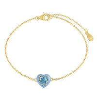 [Blue Jewels]Sparkling Romantic Heart Shape Lover Bracelet