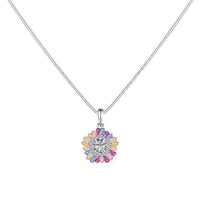 [Blue Jewels]Charming Flower Colorful Necklace