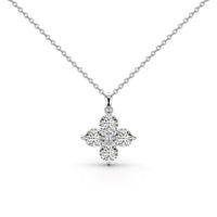 [Blue Jewels]Four-Leaf Clover And Eight-Pointed Star Necklace