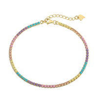 [Blue Jewels]Dazzling Colorful Round Cut Daily Bracelet
