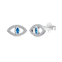 [Blue Jewels]Blue Devil Eyes Hollow Stud Earrings