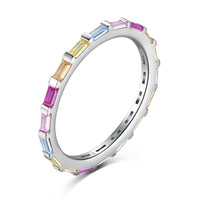 [Blue Jewels]Exquisite Multicolored Emerald Cut Daily Ring