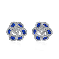 [Blue Jewels]Exquisite Flower Shape Daily Earrings