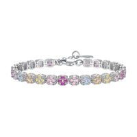 [Blue Jewels]Delicate Colorful Emerald Cut Daily Bracelet