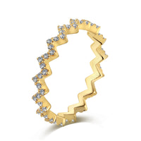 [Blue Jewels]Delicate Enchanting Wave Shape Daily Ring