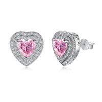 [Blue Jewels]Dazzling Heart Shape Lover Earrings