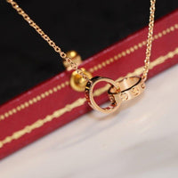 [
Bluetears-Jewels]LOVE NECKLACE PINK GOLD AND SILVER
