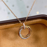 [Blue Jewels]TRINITY NECKLACE SILVER GOLD PINK GOLD DIAMONDS