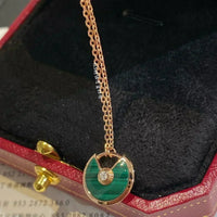 [
Bluetears-Jewels]AMULETTE ROSE GOLD MALACHITE NECKLACE