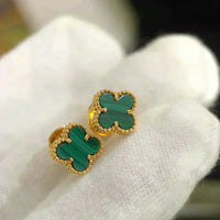 [
Bluetears-Jewels]CLOVER MINI 9.5MM MALACHITE  EARRINGS