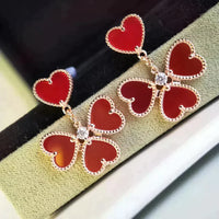 [
Bluetears-Jewels]SWEET CLOVER CARNELIAN EARRINGS