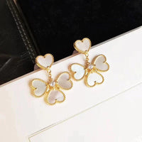 [
Bluetears-Jewels]CLOVER SWEET WHITE MOP EARRINGS
