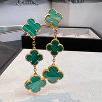 [
Bluetears-Jewels]CLOVER MALACHITE 3 MOTIFS GOLD
