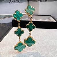 [Blue Jewels]CLOVER MALACHITE 3 MOTIFS GOLD