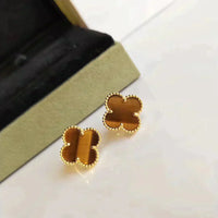 [
Bluetears-Jewels]CLOVER MEDIUM 1 MOTIFS TIGER EYE EARRINGS