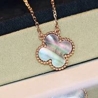 [
Bluetears-Jewels]CLOVER 15MM  GRAY MOTHER OF PEARL NECKLACE