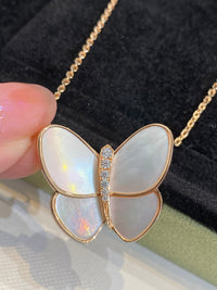 [
Bluetears-Jewels]BUTTERFLY GOLD MOP DIAMOND NECKLACE