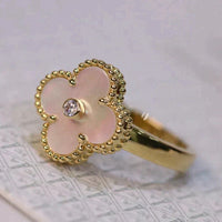 [
Bluetears-Jewels]CLOVER PINK MOP RING GOLD DIAMOND