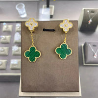 [Blue Jewels]CLOVER  2 MOTIFS  DIAMOND  EARRINGS (MULTIPLE CHOICESç´