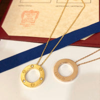 [
Bluetears-Jewels]LOVE NECKLACE 16MM 3 DIAMONDS