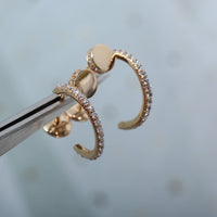 [
Bluetears-Jewels]JUSTE EARRINGS 12.75MM PINK GOLD DIAMOND
