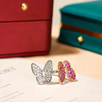 [
Bluetears-Jewels]TWIN BUTTERFLY DIAMOND RING