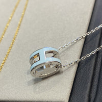 [Blue Jewels]POP H LIGHT BLUE NECKLACE