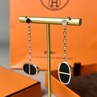 [
Bluetears-Jewels]CHAINE VERSO BLACK CERAMIC EARRINGS
