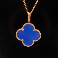 [
Bluetears-Jewels]CLOVER 25MM NECKLACE TURQUOISE ROSE GOLD