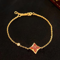 [Blue Jewels]COLOR STAR CARNELIAN PINK GOLD DIAMOND BRACELET