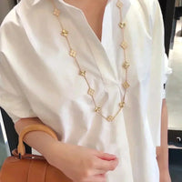 [Blue Jewels]CLOVER 20 MOTIFS LASER DIAMOND NECKLACE